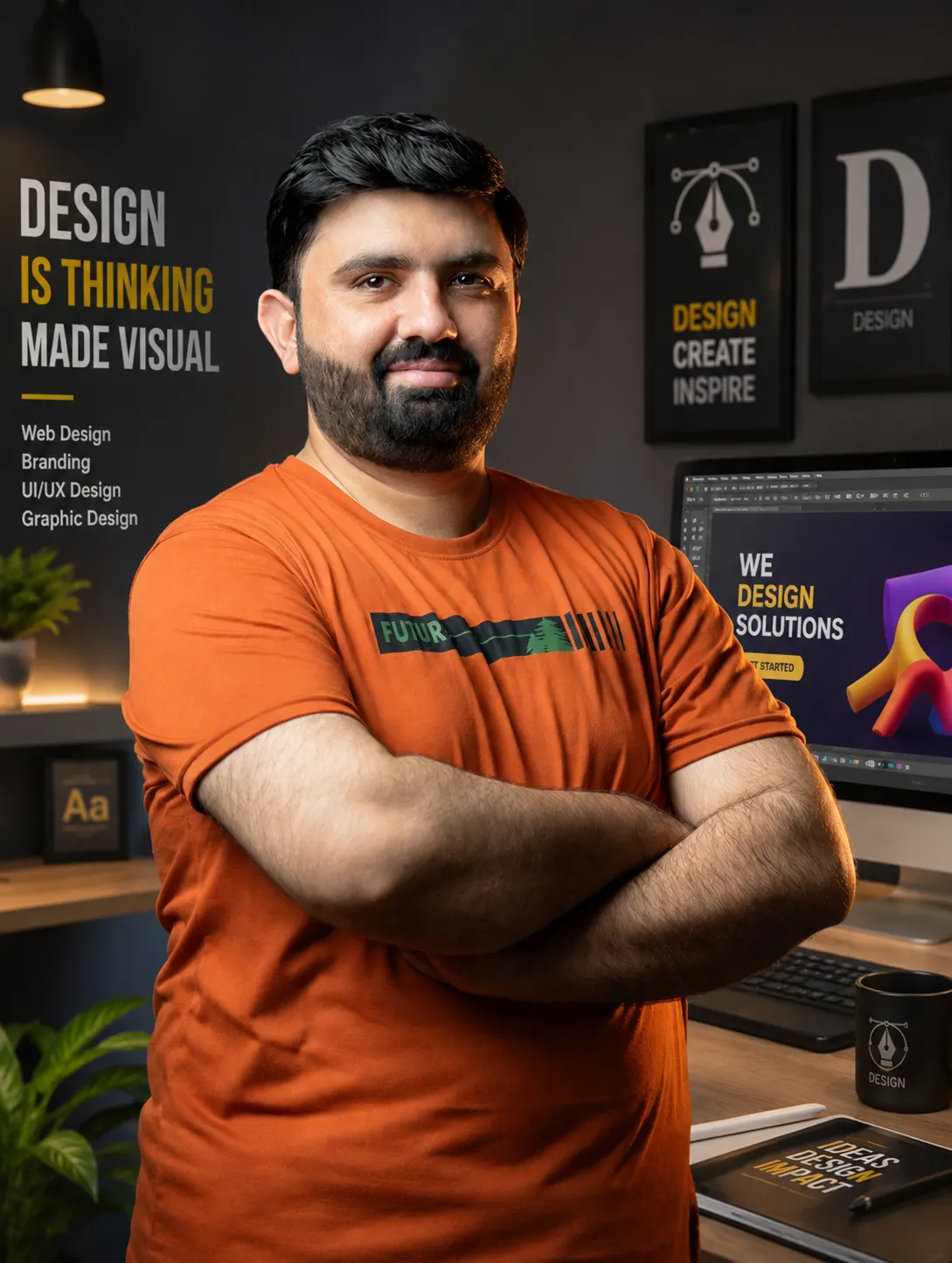 Naseer Khan in his design studio